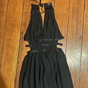 Express Elegant Black Halter Dress